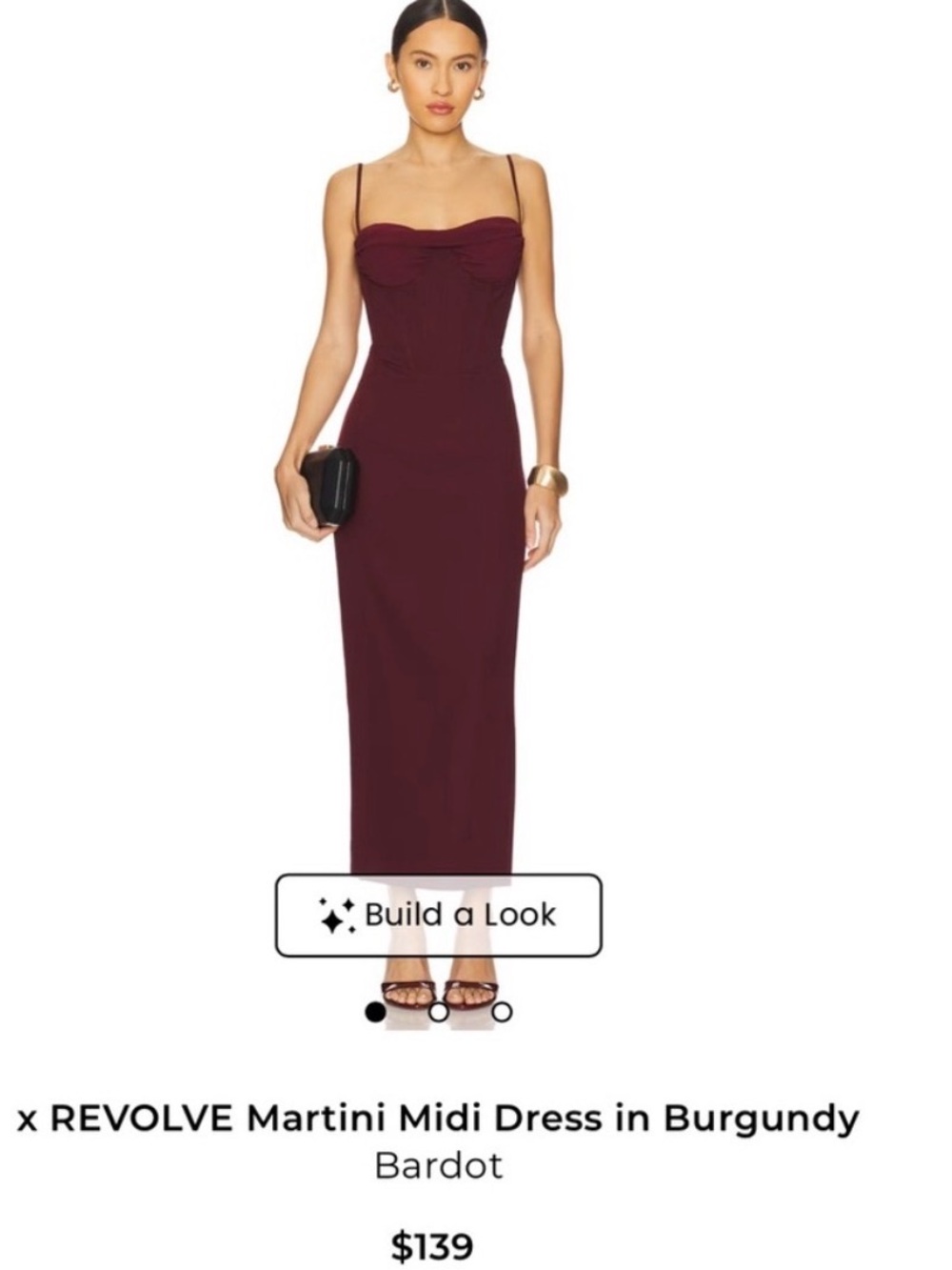 REVOLVE Bardot Maroon Midi Dress